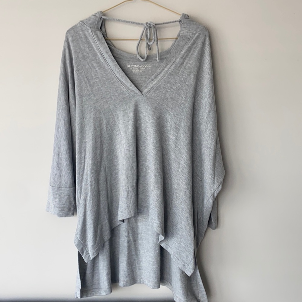 Beyond Yoga Tie Up Short Sleeve Hoodie